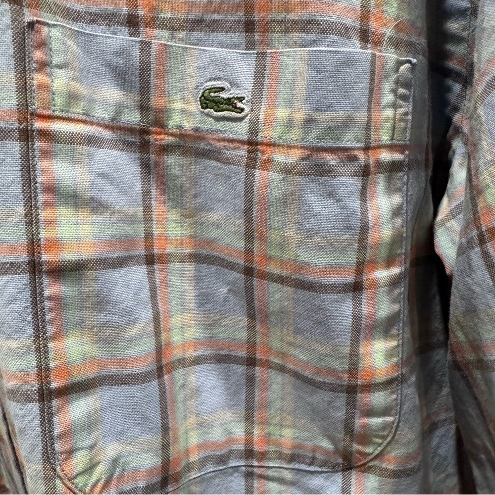 Lacoste Men's Button-Down Shirt Size 42 | Plaid Long Sleeve Classic Fit |