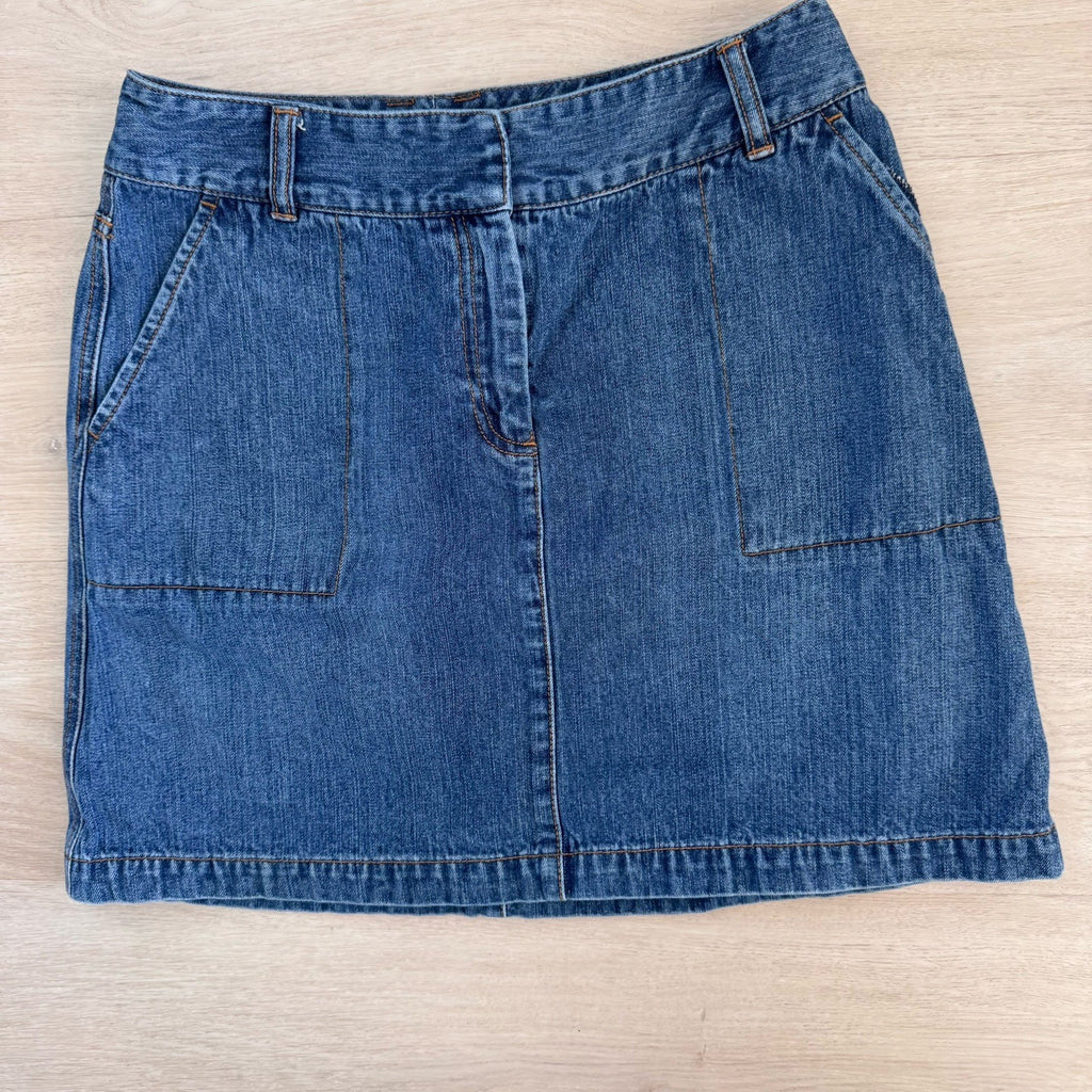 The Limited Denim Mini Skirt Size 4 Y2K Dark Wash Stretch Vintage-2003 Women's