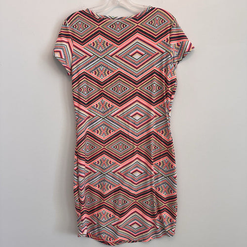 Bobbie Brooks Women Small S Aztec Geometric Print Dress Short Sleeve Bodycon