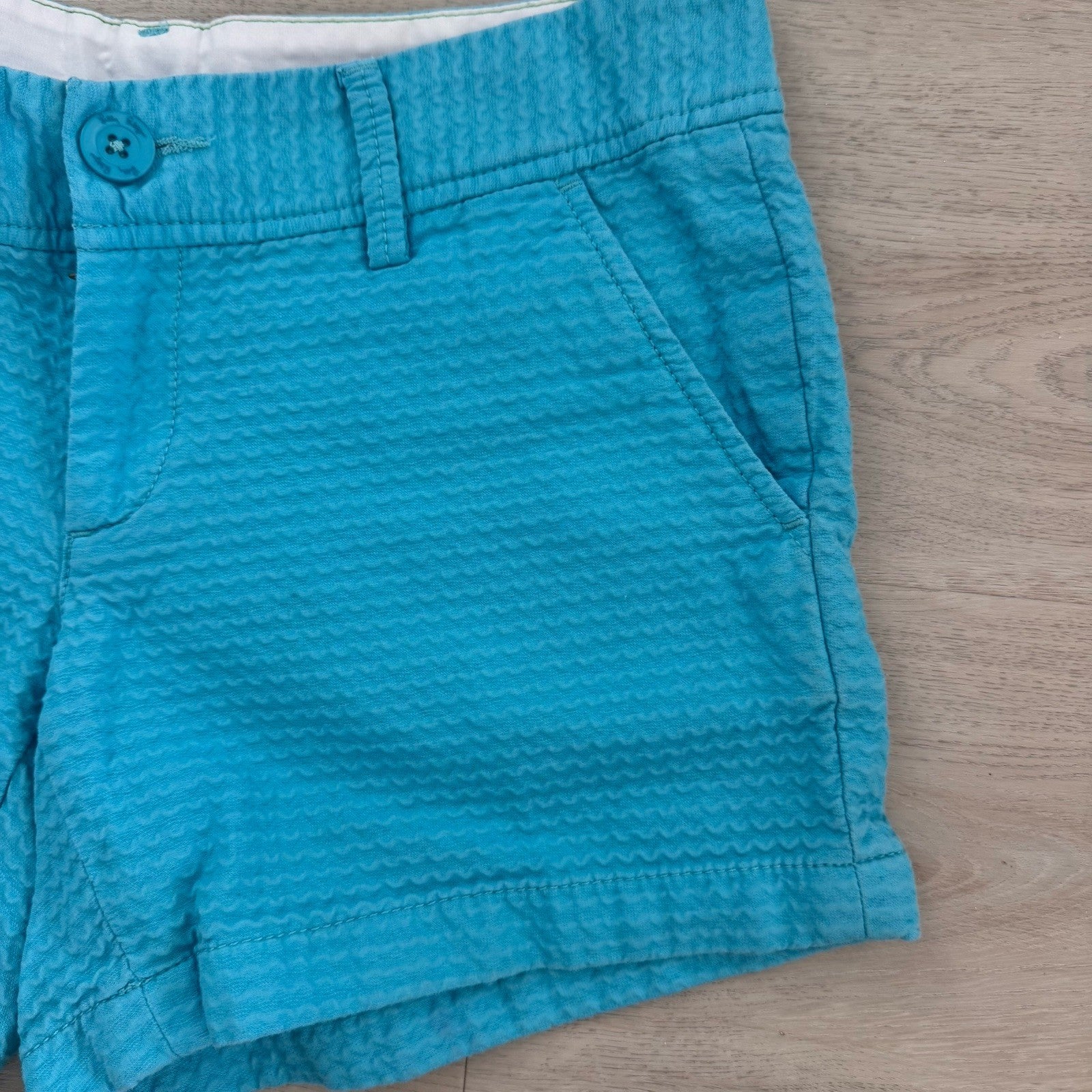 Lilly Pulitzer Callahan Short Sz 2 Turquoise Textured Cotton Womens