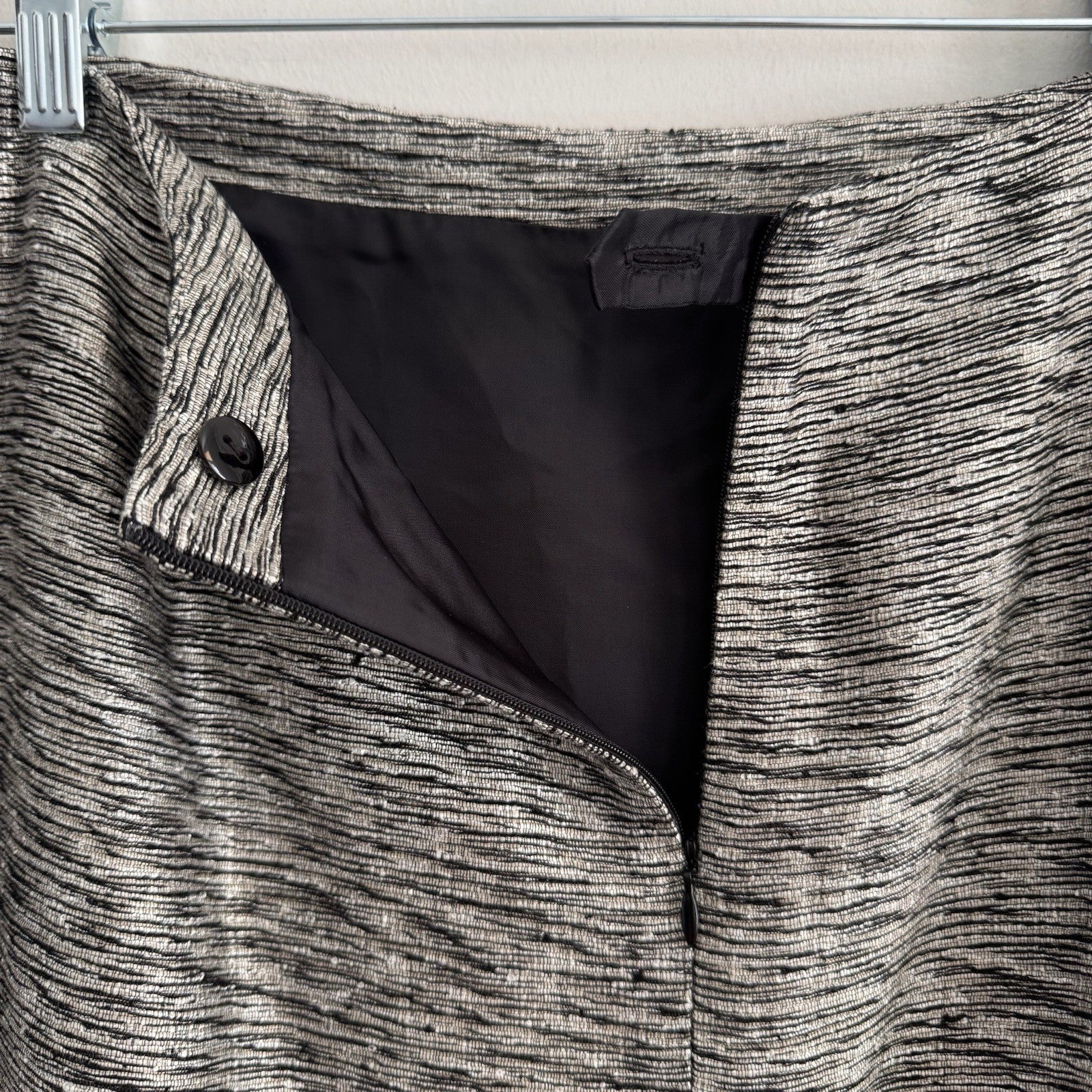 Doncaster Silk Blend Pencil Skirt Size 12 Black Gray Career Office NWT Women’s