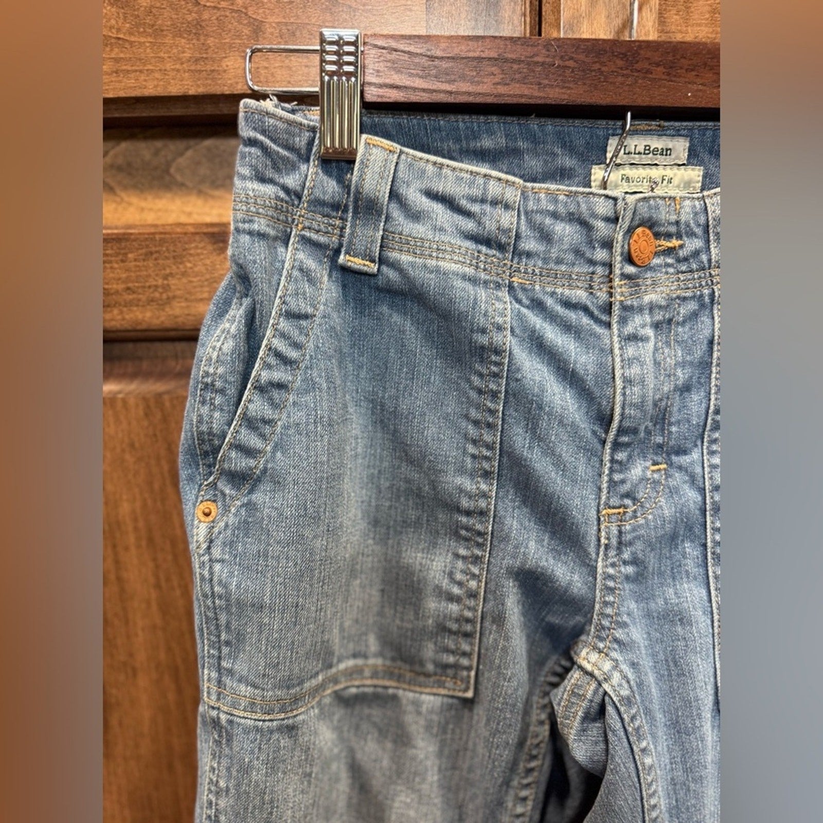 L.L. Bean Favorite‎ Fit Blue Jeans Size 2P Straight Leg