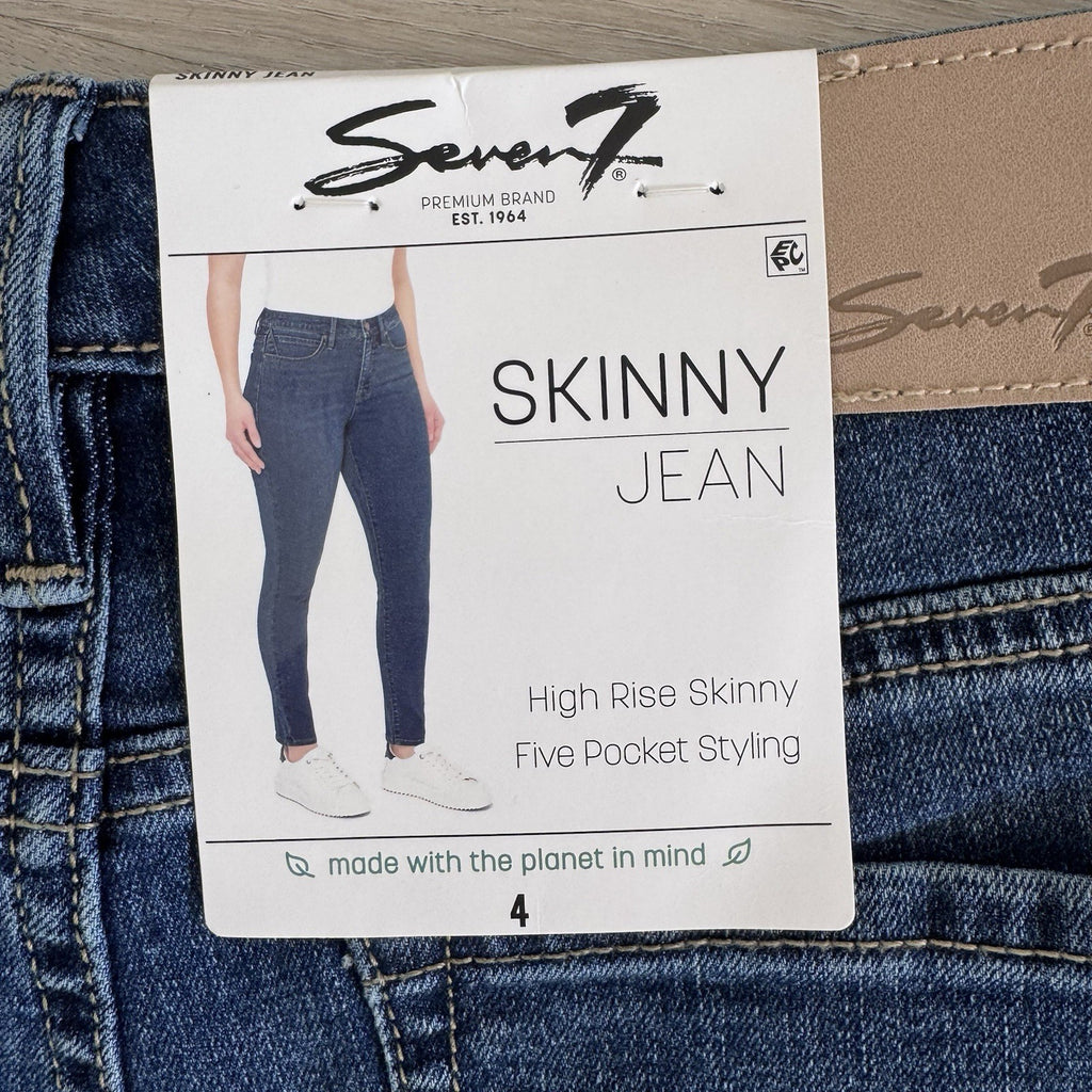 Seven7 High Rise Skinny Jeans Size 4 St James Wash NWT