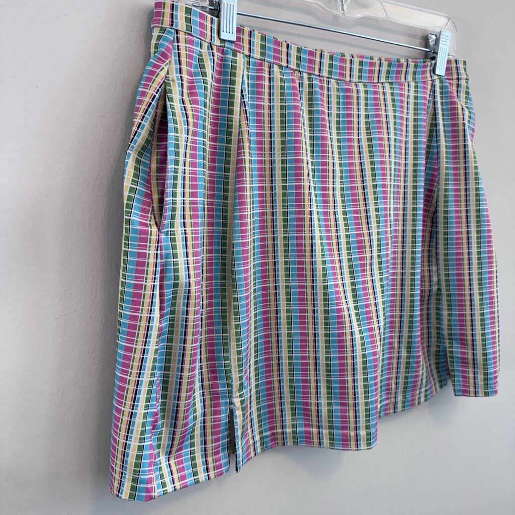 Cindy Reid Plaid Golf Skort Women's Medium M Multicolor Athletic Skirt Shorts