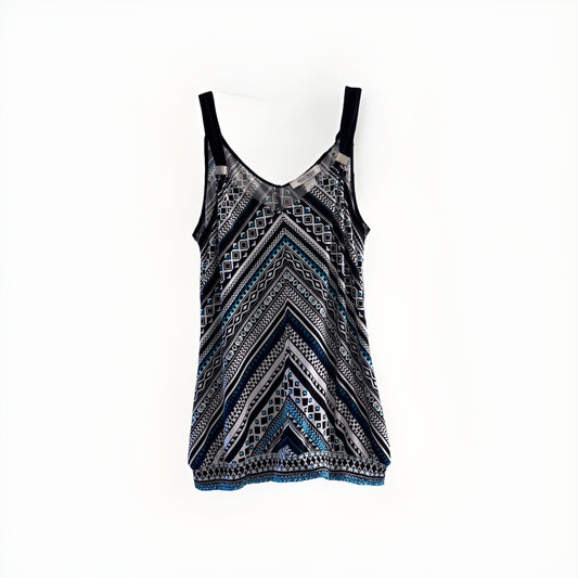 White House Black Market Geometric Chevron Tank Top Small 