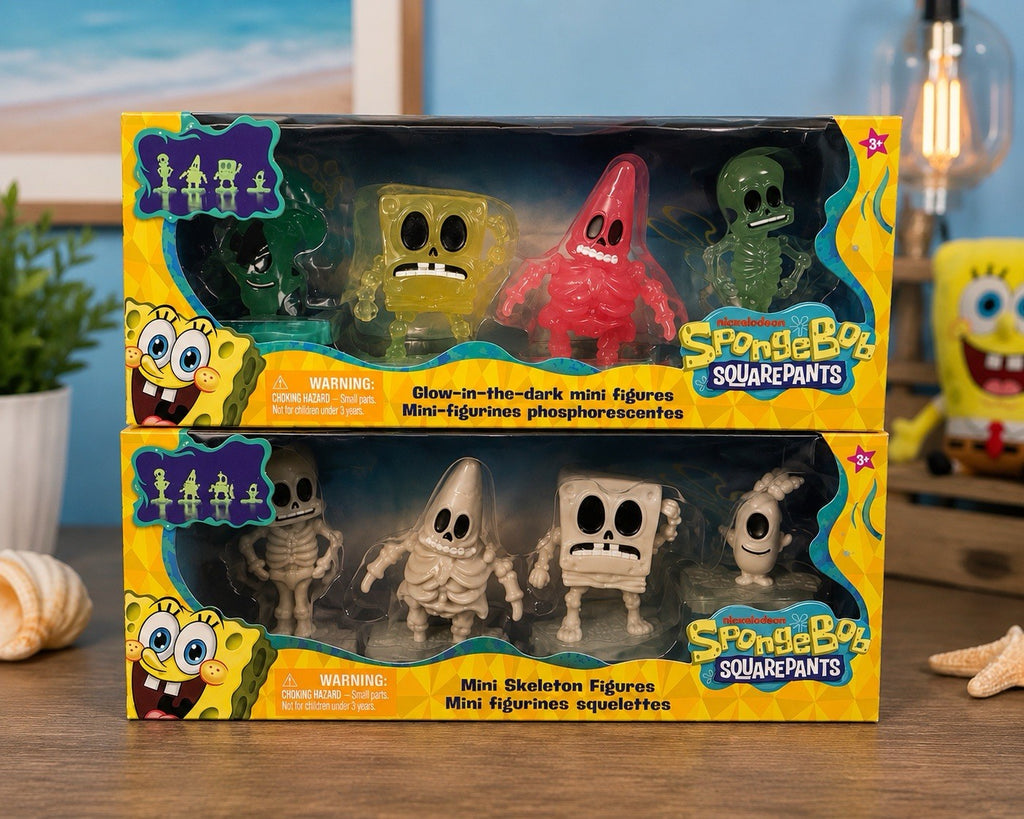 SpongeBob SquarePants Mini Figures Glow In Dark Skeleton Lot Sealed Rare Find