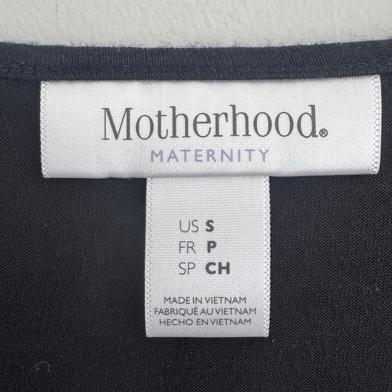 Motherhood Maternity Black Draped Long Sleeve Top Womens Small Stretch