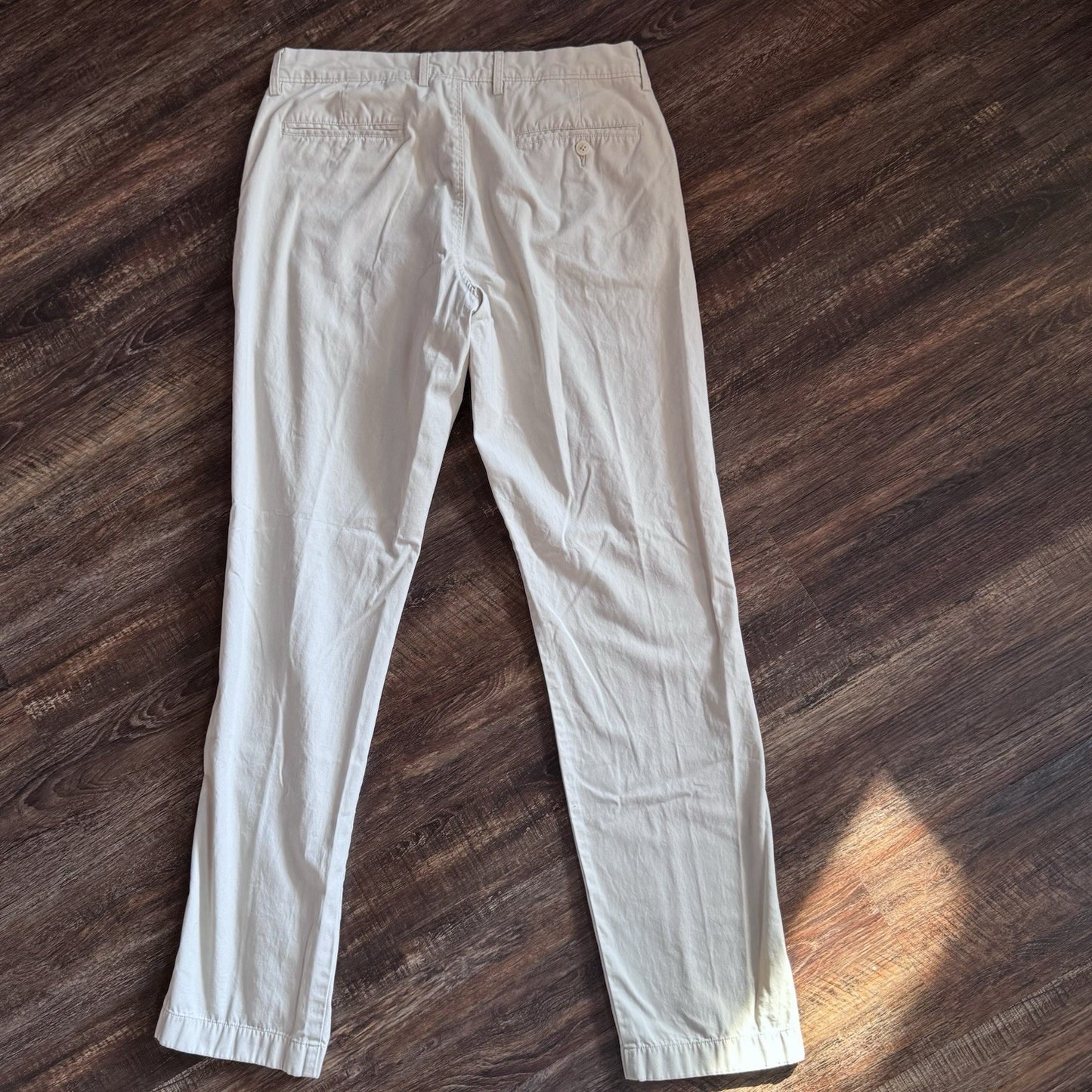 J.Crew The Sutton Summerweight Chino Pants 32x34 Beige Cotton Flat Front A0928