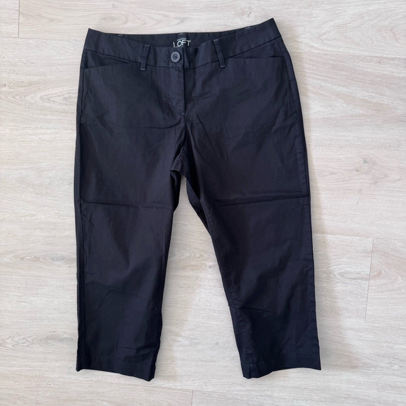 LOFT NWT 4P Black Petite Slim Straight Ankle Work Pants