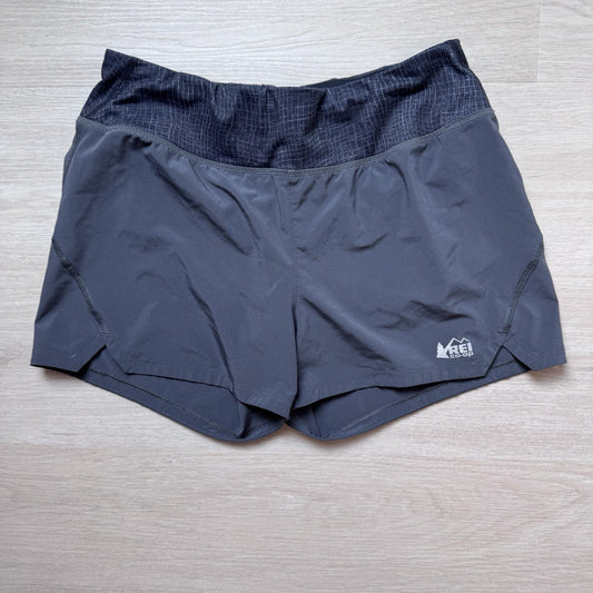 REI Co Op Womens Small Gray Running Shorts Lined Stretch Athletic Outdoors 