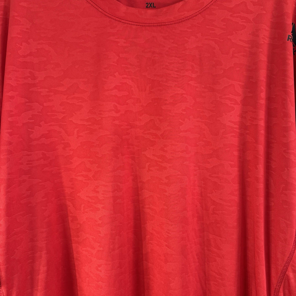Reebok Speedwick Camo Athletic Shirt Mens 2XL Red Performance Training Tee