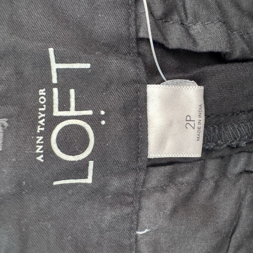 Ann Taylor LOFT 2P Black Crop Pants Petites NWT Office Career