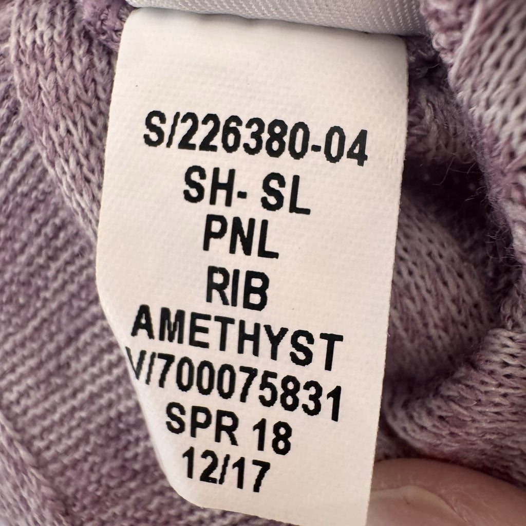 GAP Women's XS Amethyst Purple Ribbed Sleeveless Chevron Knit Midi Dress Heather