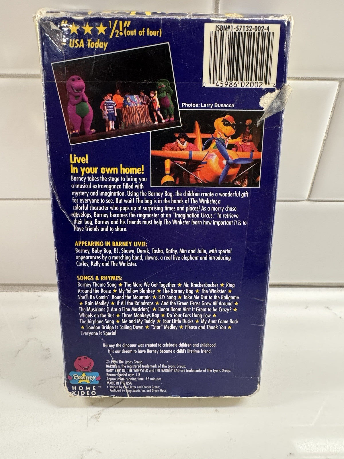 Barney Live In New York City! VHS 1994 Video Tape Sing Along Songs Classic RARE!