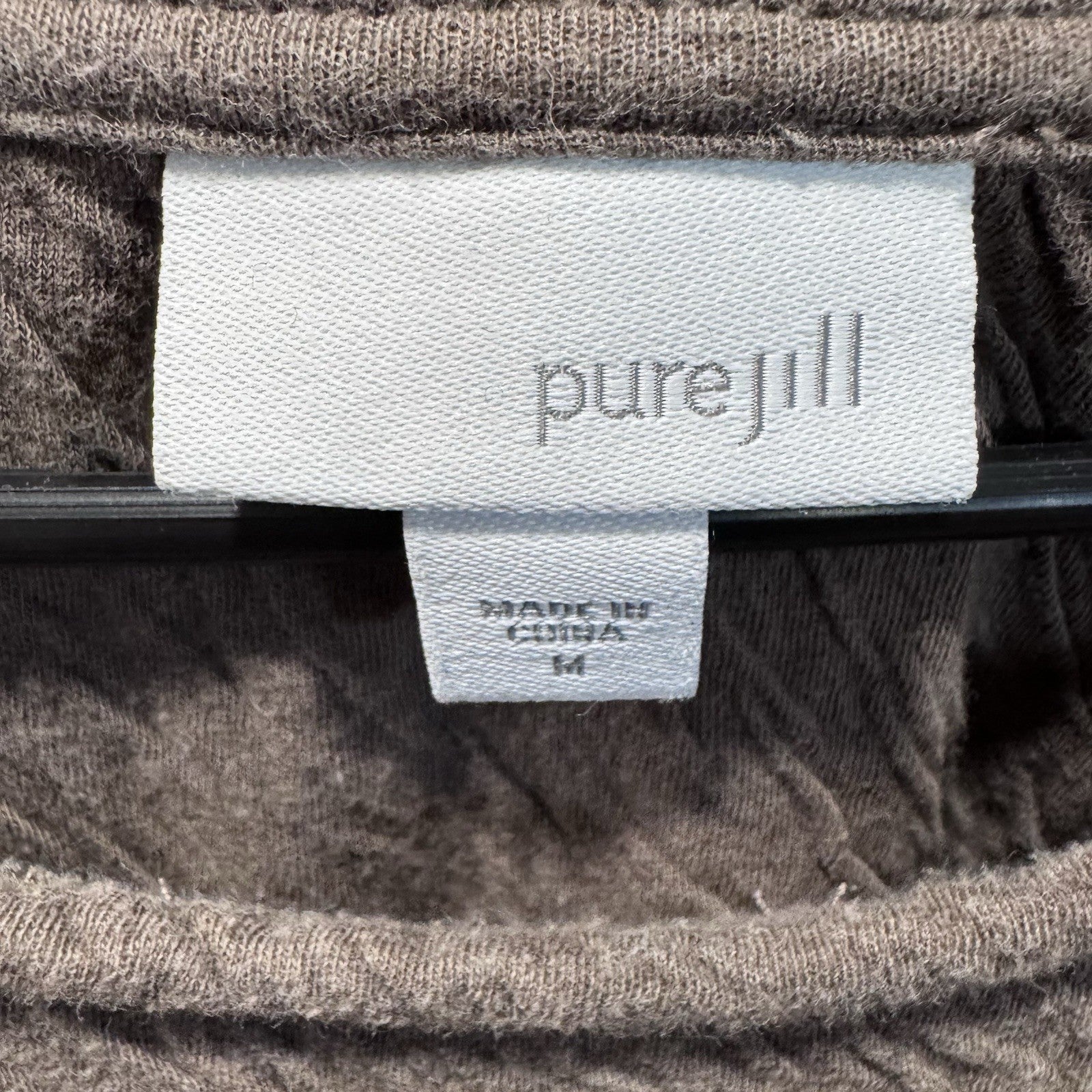 Pure Jill Women’s Textured Cotton Tunic Dress Gray Size Medium Pockets