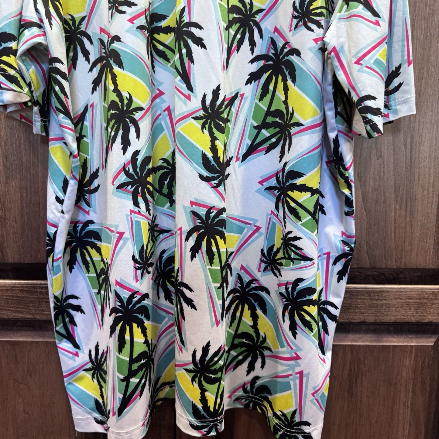 Men’s 3X Palm Tree Polo Shirt | Tropical Retro Print | Fun In The Sun