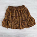 Michael Kors Leopard Skirt Womens XS Smocked Waist Lined