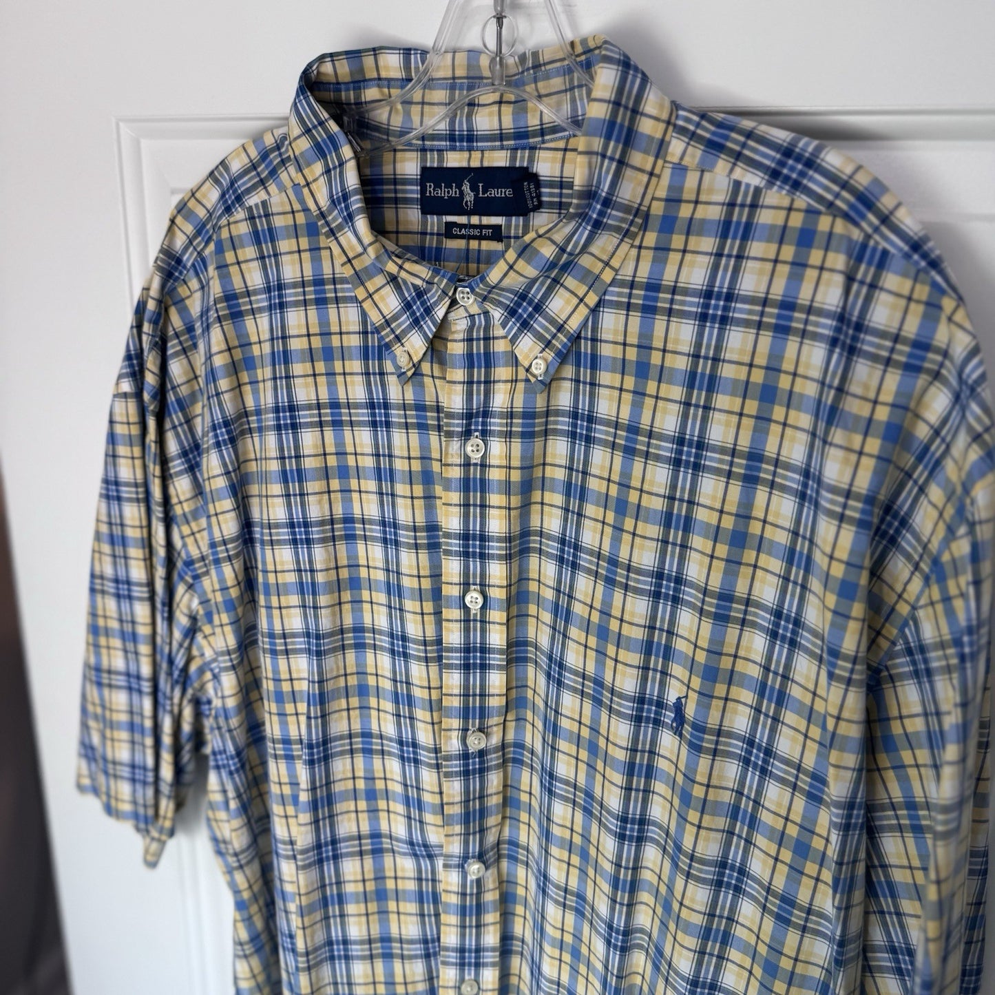 Ralph Lauren Classic Fit Plaid Button Down Shirt Mens 3XLT Big Tall