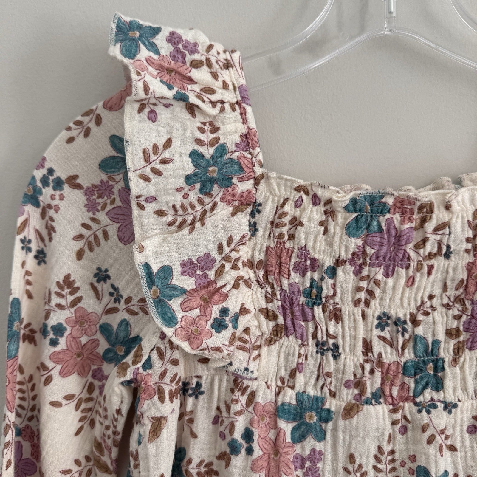 Carter’s Girls Size 8 Floral Smocked Blouse Boho Cottagecore NWT