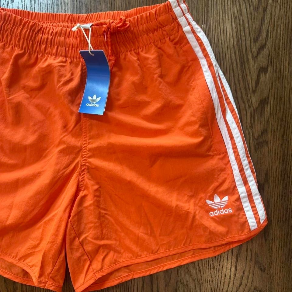Adidas Originals 3-Stripes Swim Shorts Tennessee Orange Trefoil Logo –  NWT XL