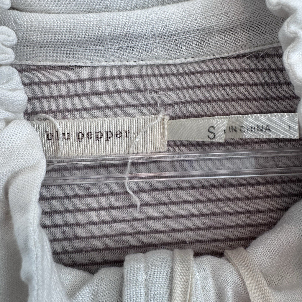 Blu Pepper Linen Blend Utility Jacket Womens Small Ivory Lightweight