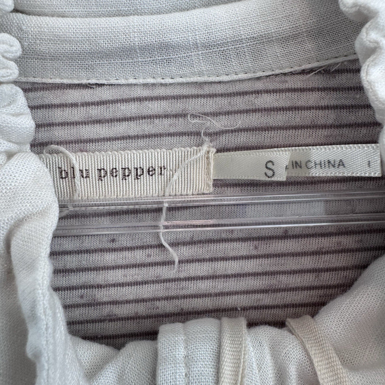 Blu Pepper Linen Blend Utility Jacket Womens Small Ivory Lightweight