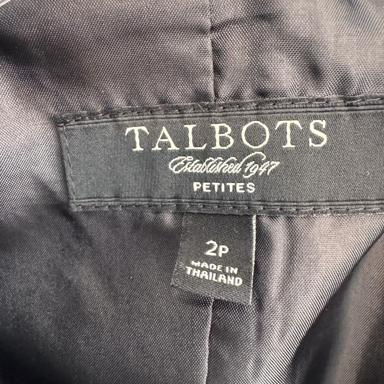 Talbots Petites Tweed Skirt Suit Set 2P 4P Black White Textured Bow Jacket