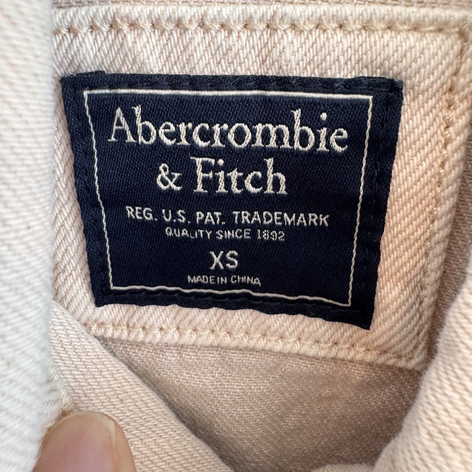 Abercrombie & Fitch Womens XS Distressed Pink Denim Jacket Raw Hem Frayed