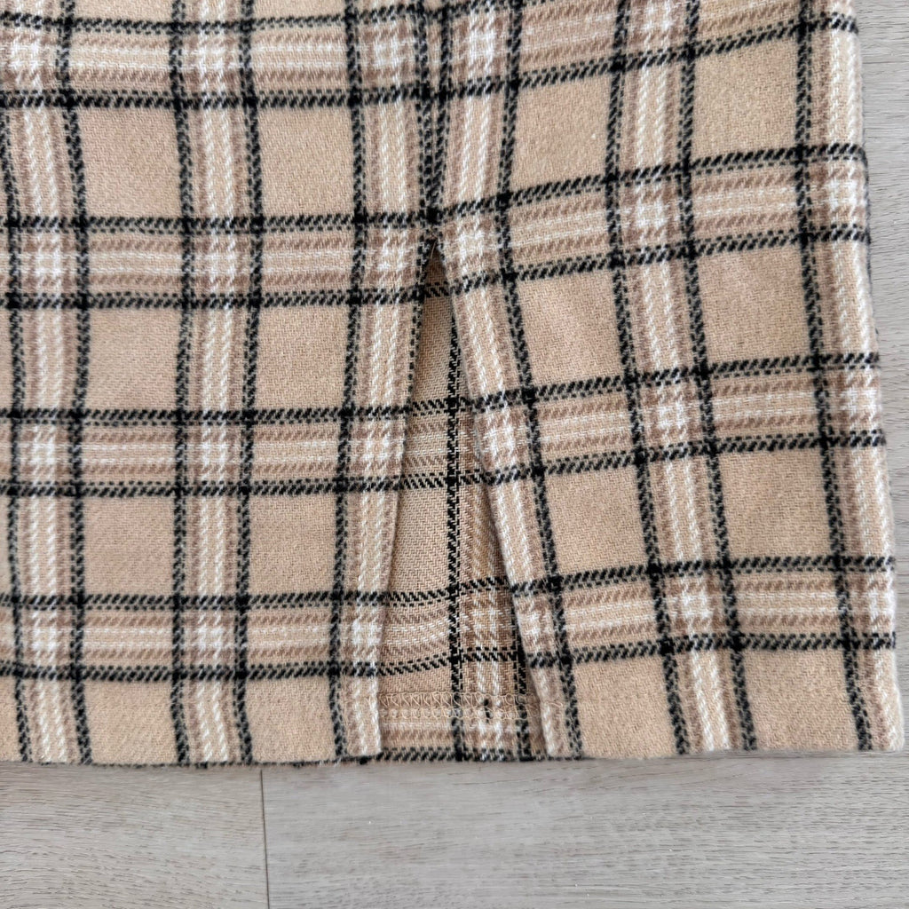 Princess Polly Plaid Mini Skirt XXS Tan Black Preppy Academia Women’s