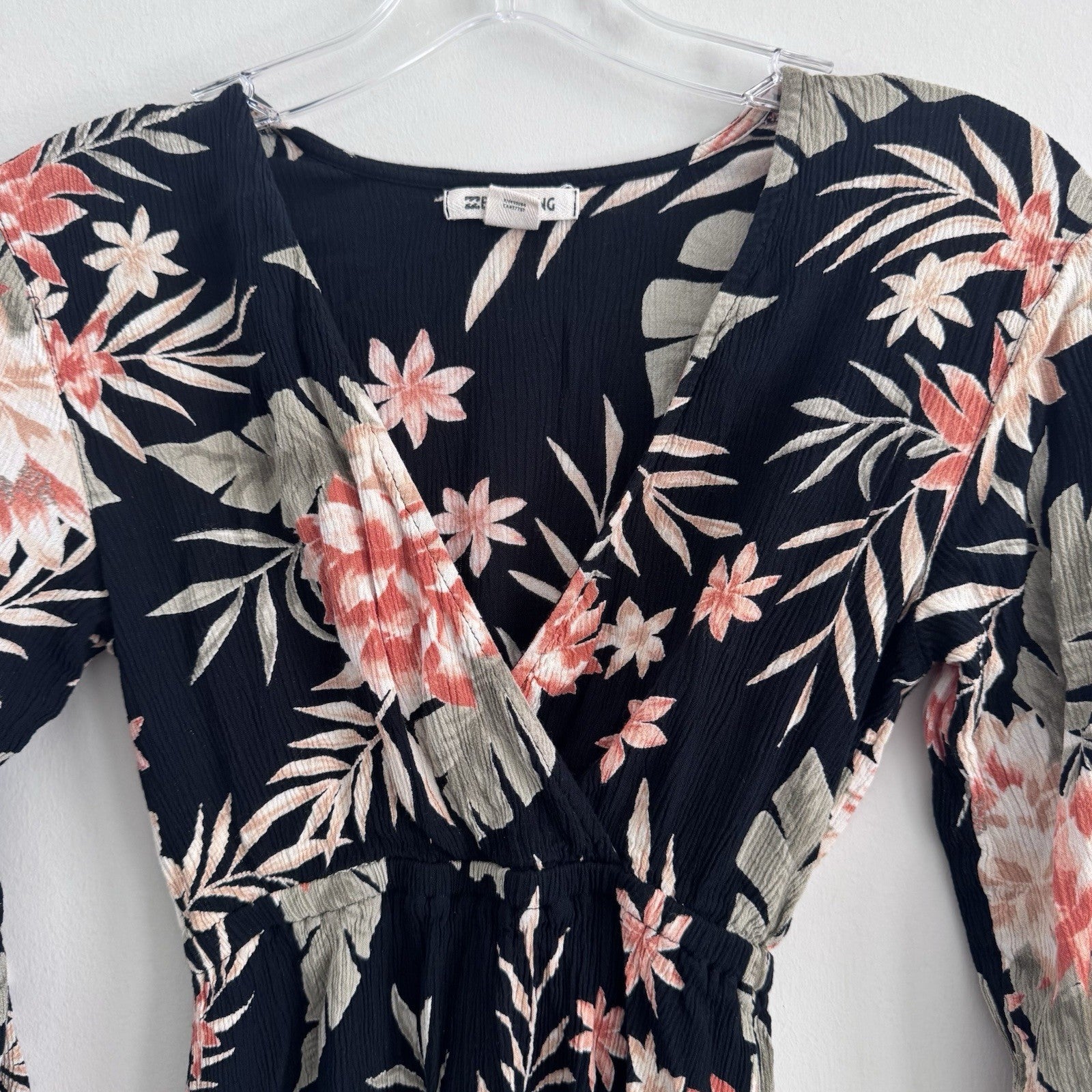 Billabong Navy Floral Wrap Dress XS Boho Mini