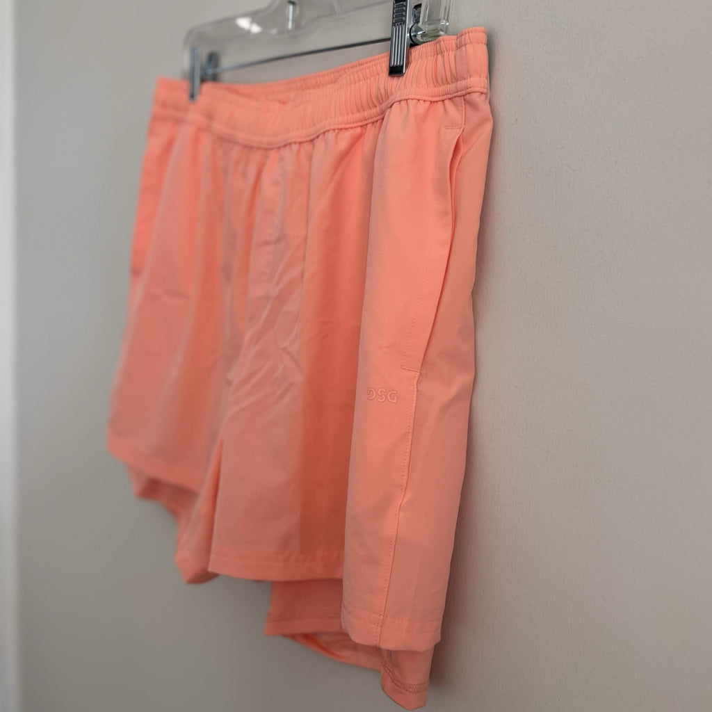 DSG Men's Large 5" Agility 2-in-1 Running Shorts NWT Pink Ray Athletic Fit Liner