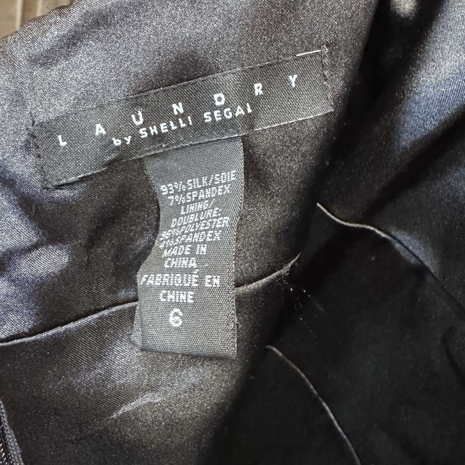 Laundry by Shelli Segal Black Silk Blend Strapless Dress Size 6