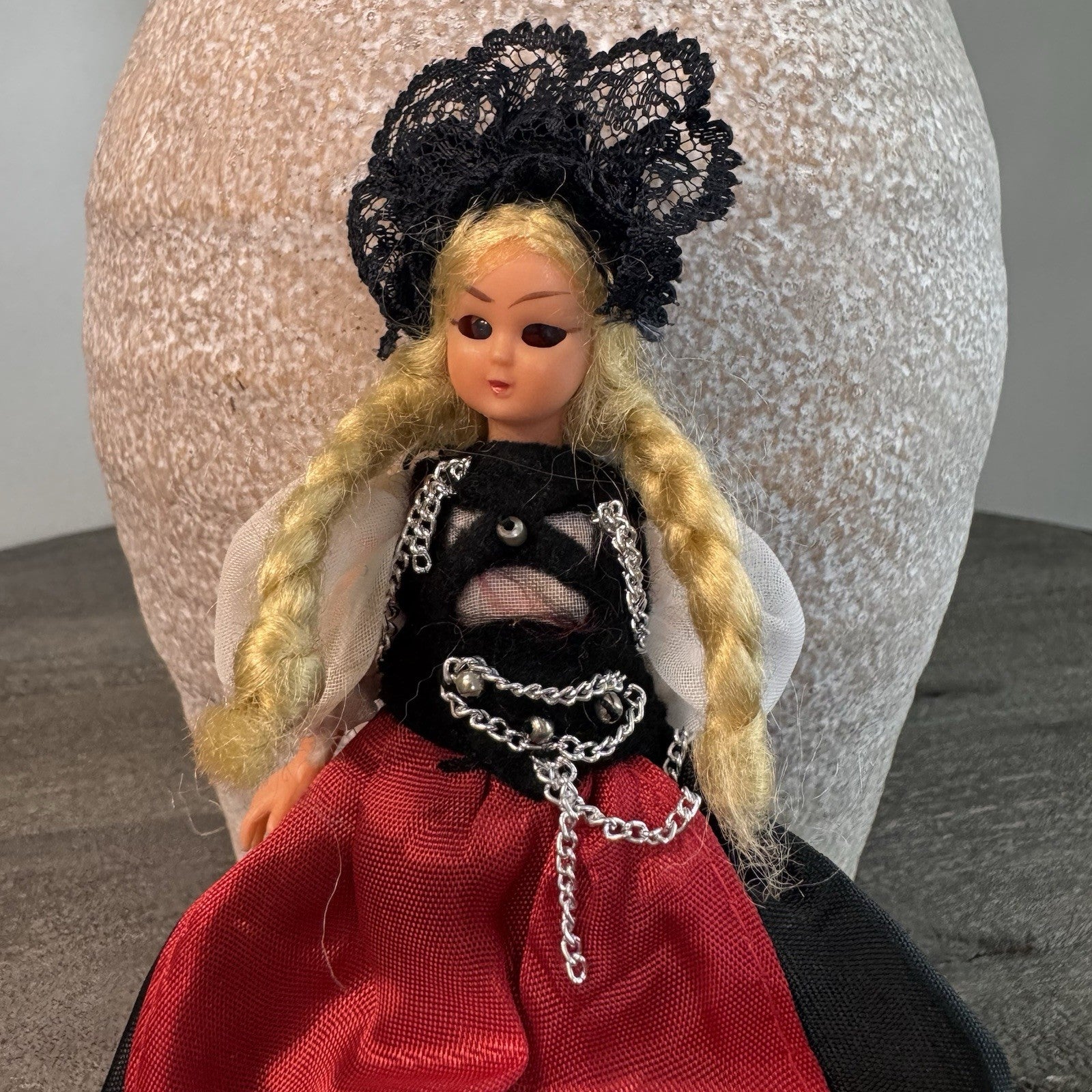 Vintage 6" Sleepy Eye Doll European Souvenir German Swiss Alpine Dirndl Costume