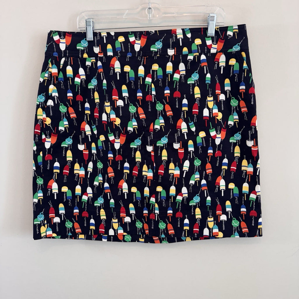 Talbots Petites 16P Navy Lobster Buoy Print Skort Golf Tennis Nautical