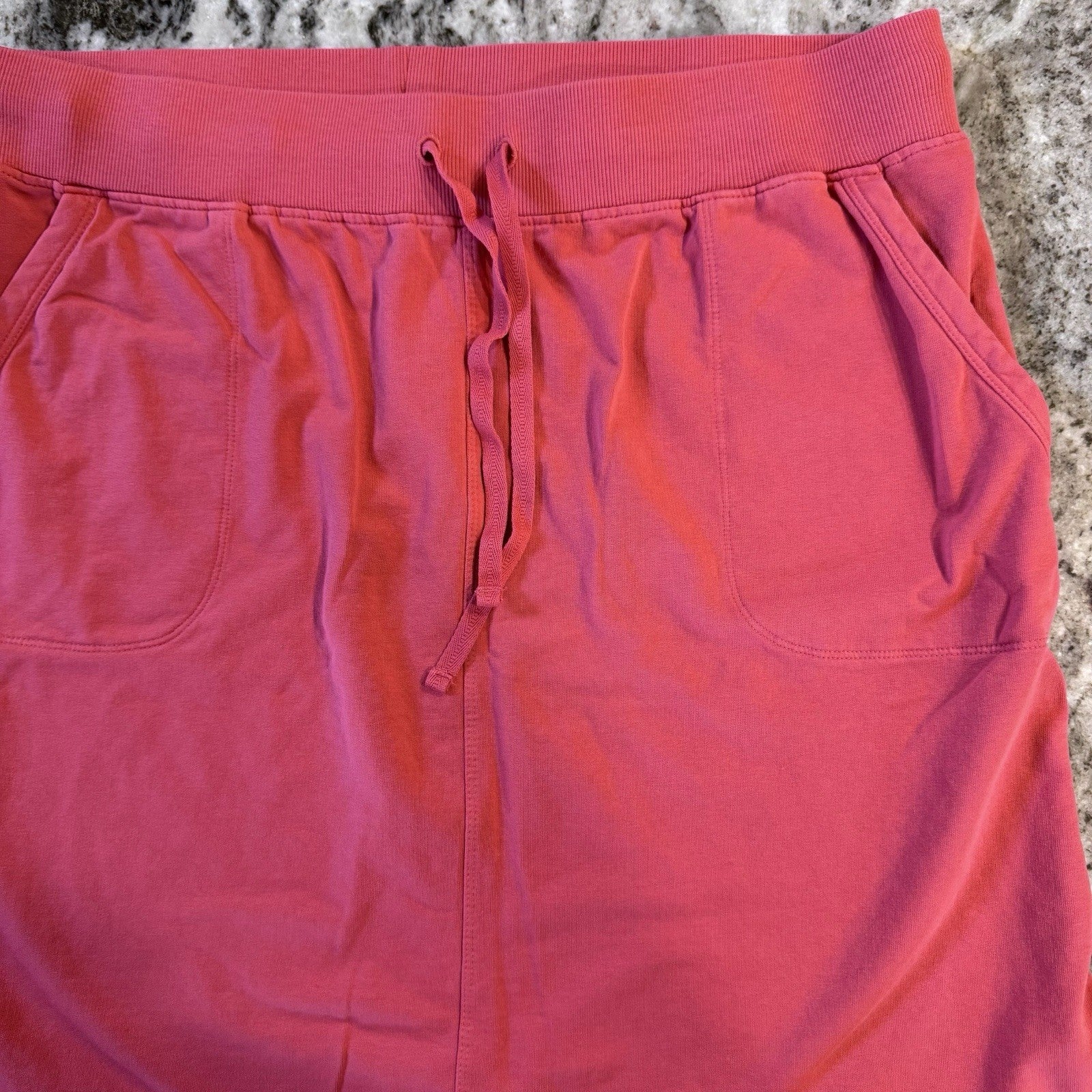 T by Talbots Pink Drawstring Knit Skirt Size LP Large Petite Cotton Blend