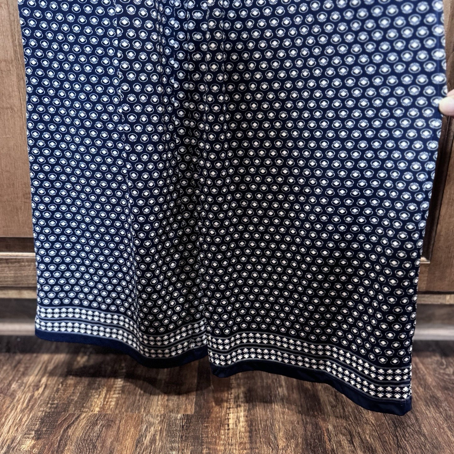 Max Studio Navy Blue Jumpsuit Size Medium Geometric Print