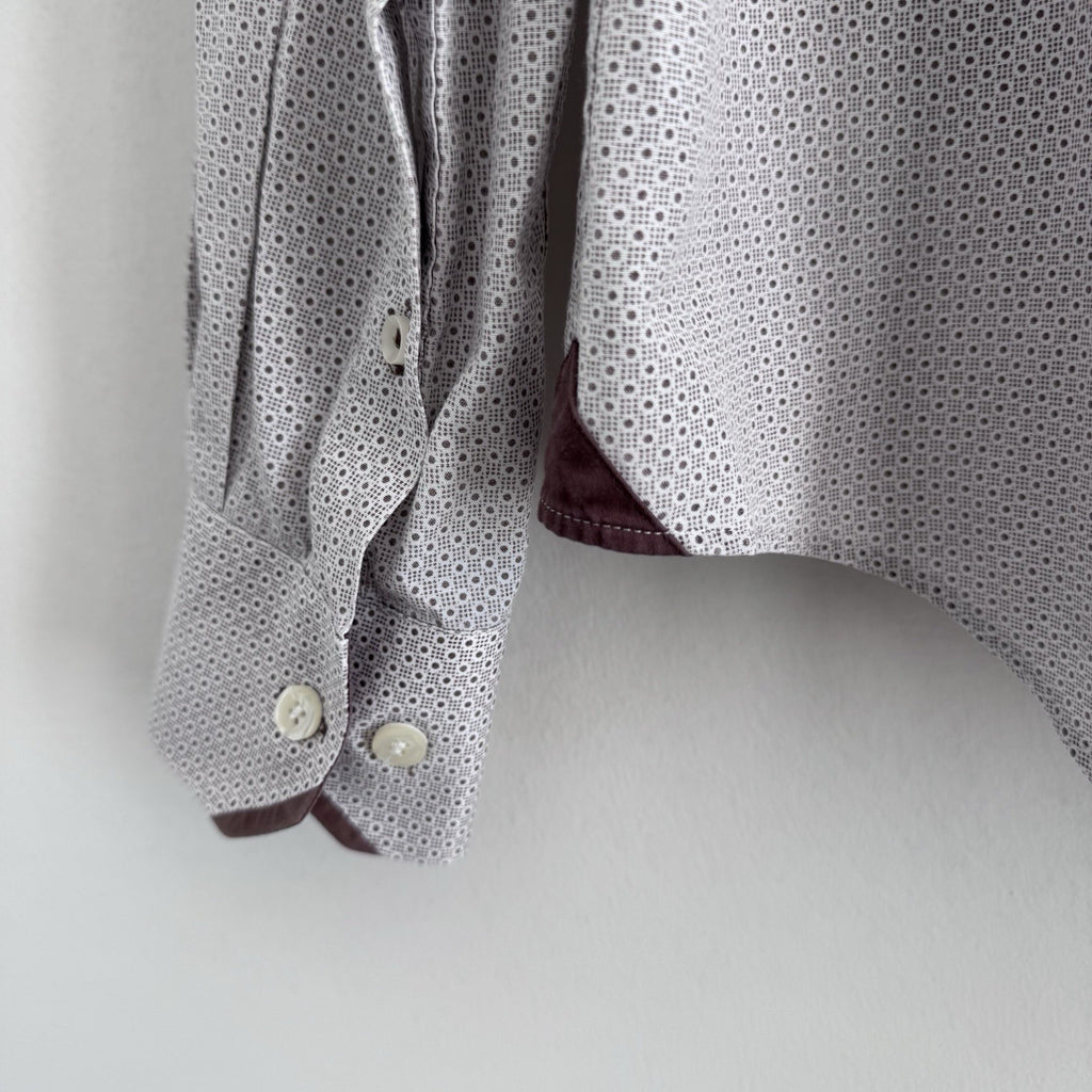 RGB Black Label XL White Micro Dot Shirt Contrast Trim 100% Cotton