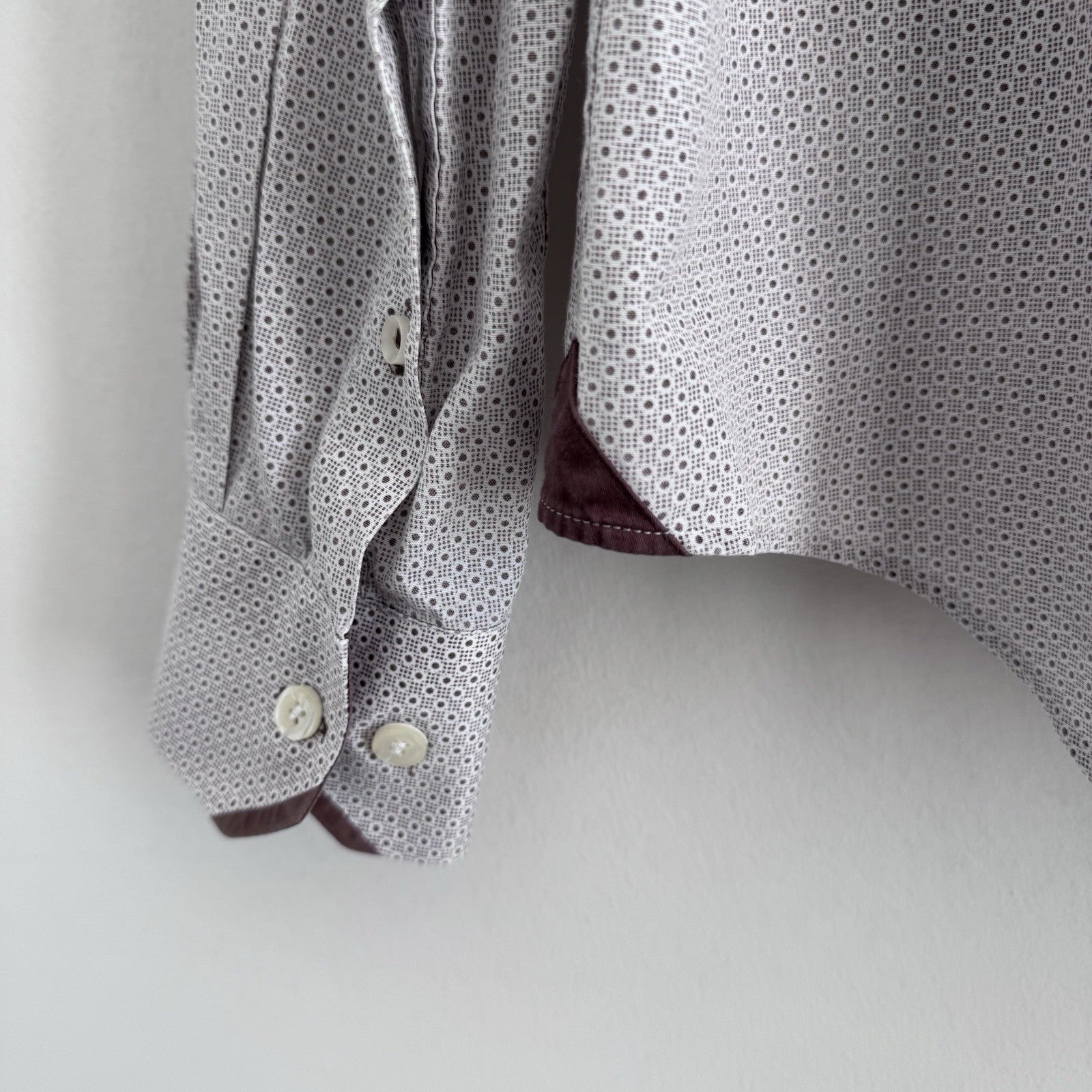 RGB Black Label XL White Micro Dot Shirt Contrast Trim 100% Cotton