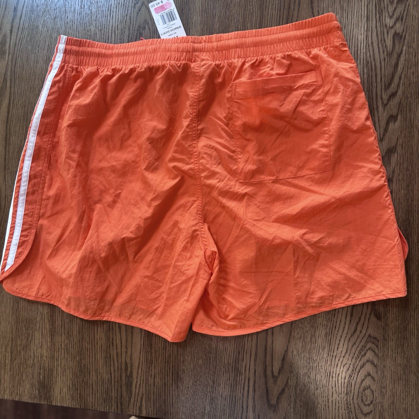 NWT Large Adidas Originals Orange 3-Stripes Sprinter Shorts MSRP 45