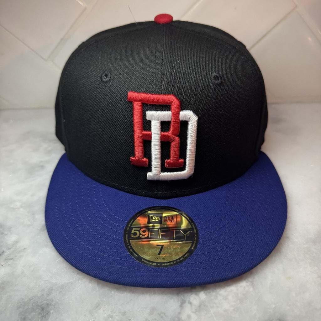 New Era 59FIFTY Dominican Republic RD Hat Black Blue Red Fitted Size 7 Cap WBC