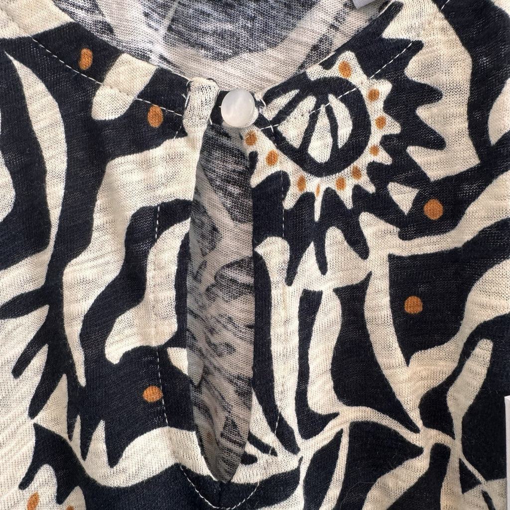 NWT Nicole Miller New York Small Linen Blend Boho Print Halter Tank Top Women’s