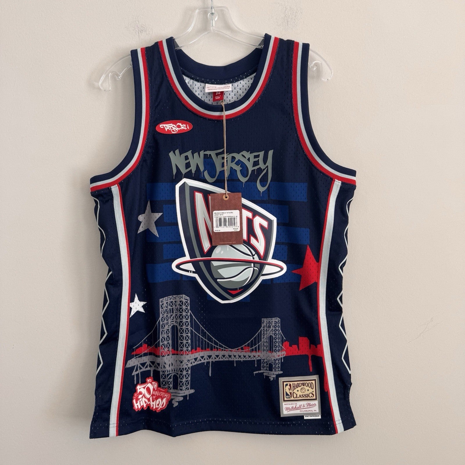 NWT Mitchell & Ness New Jersey Nets Jersey x Tats Cru Hip Hop 50th Anniversary