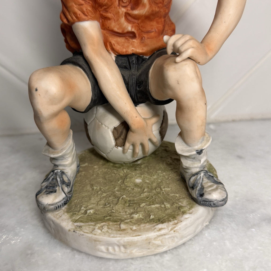 Vintage Himark Boy Soccer Figurine Old World Original Taiwan Statue 1970-1980