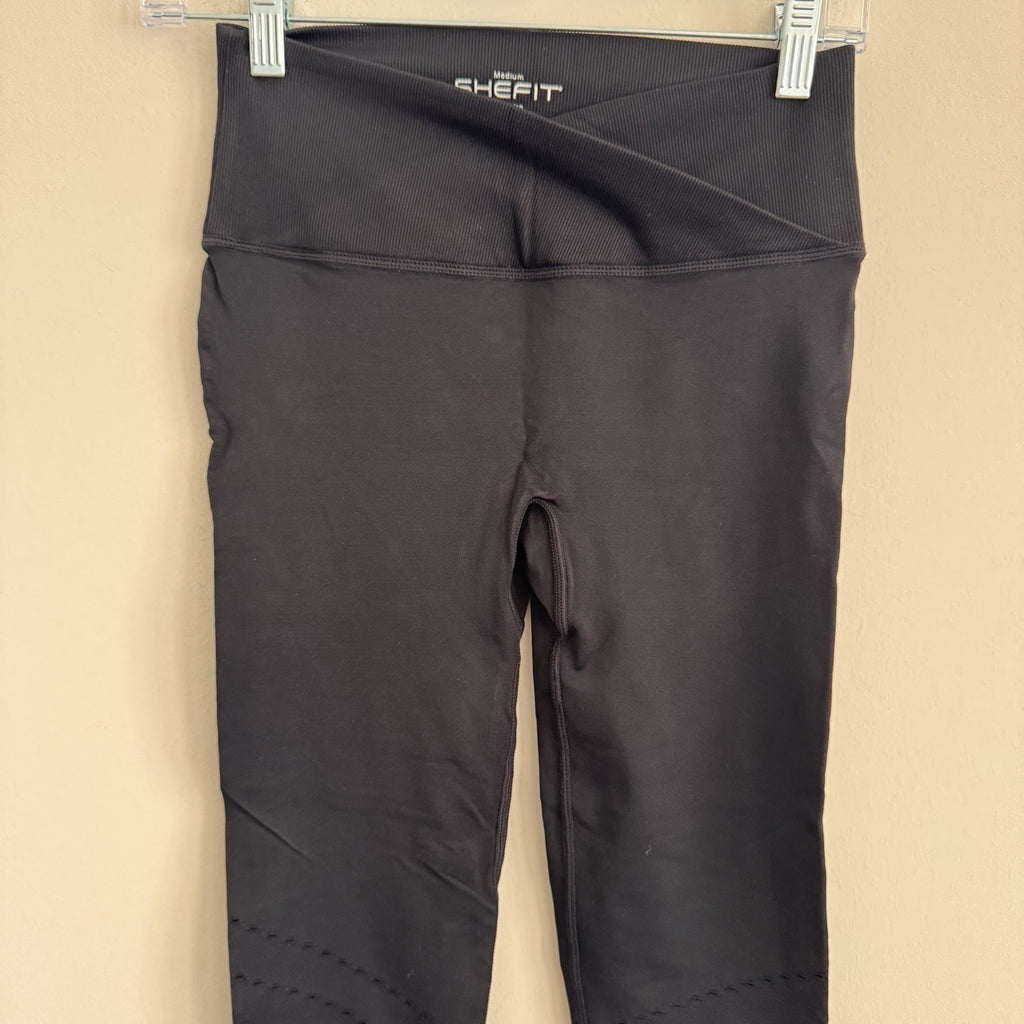 SHEFIT Boss Seamless Leggings Medium M Black High Waisted Compression Yoga Pants