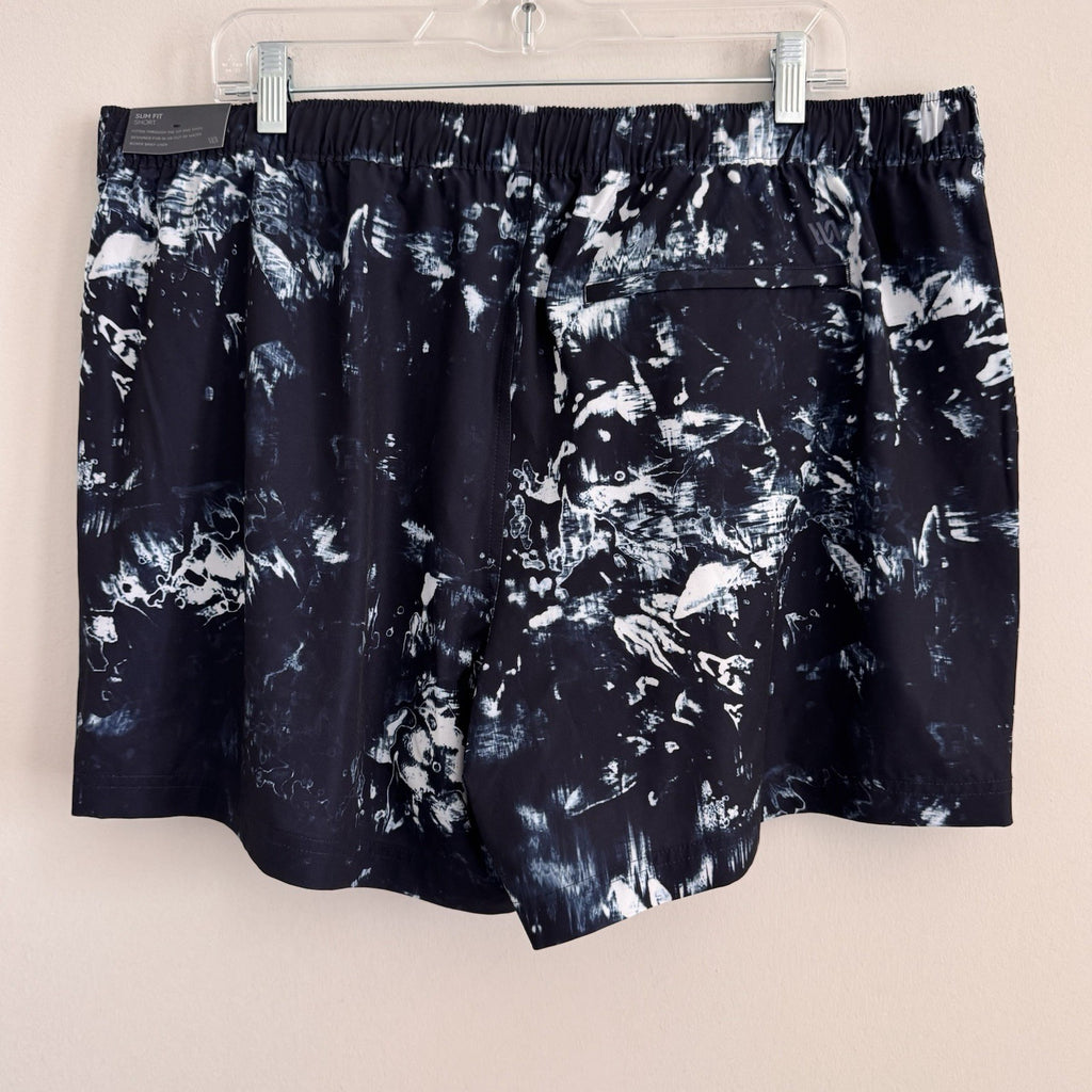 VRST Men's XL 5" Resort Short Indigo Craft Print NWT Slim Fit Lined Hybrid Swim