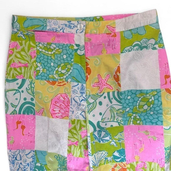 Lilly Pulitzer Patchwork Pants | Size 4 | Y2K Coastal Prep