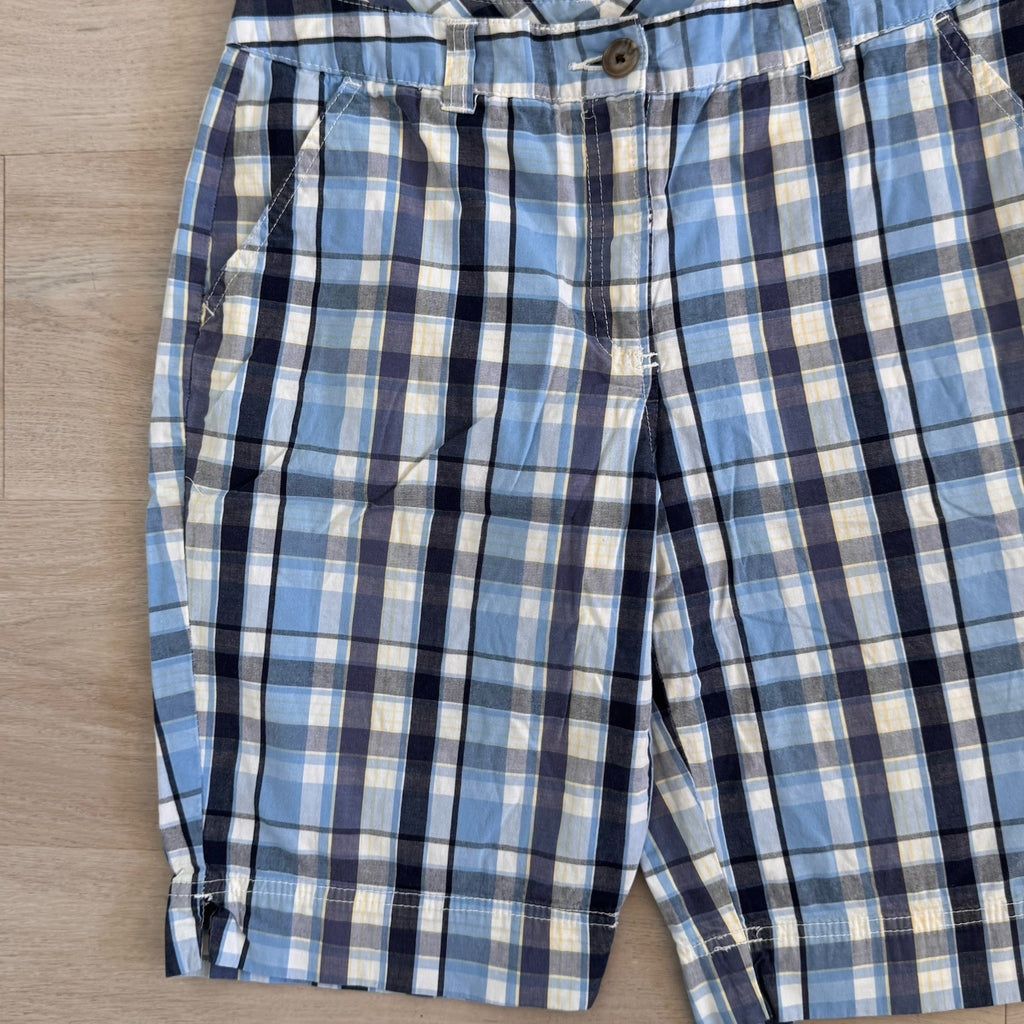 Kimi & Rogers Plaid Bermuda Shorts Womens 8P Blue Y2K Cotton Blend