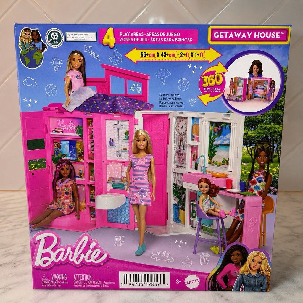 Barbie Getaway House Dollhouse Fold Out Playset Mattel 360 Portable House