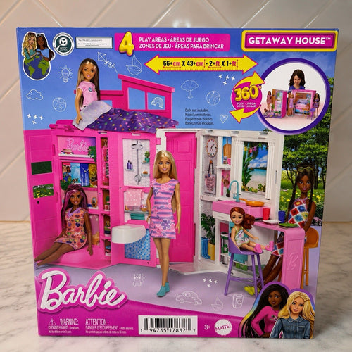 Barbie Getaway House Dollhouse Fold Out Playset Mattel 360 Portable House
