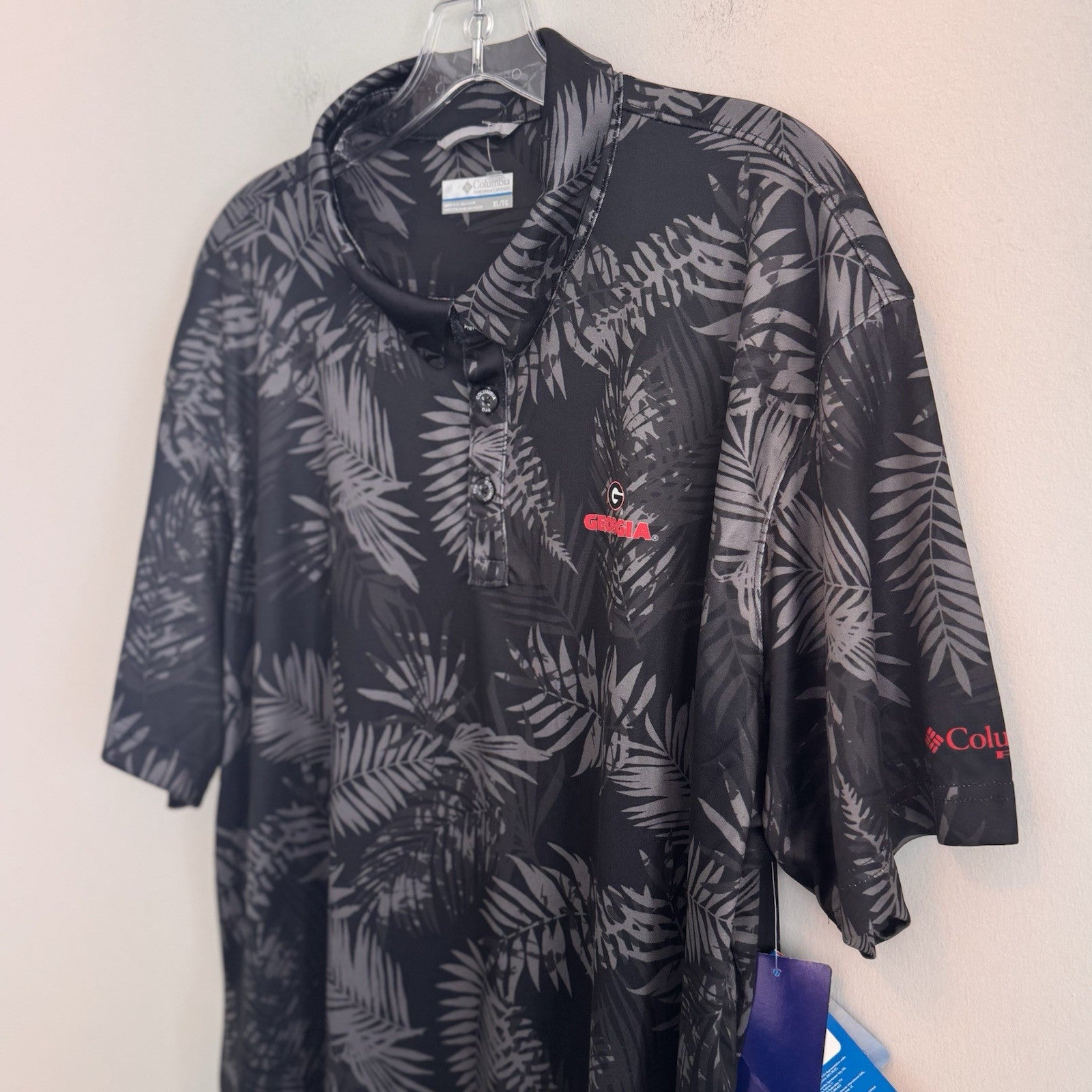 Georgia Bulldogs Columbia PFG Super Terminal Tackle Polo  Floral Men's NWT XL